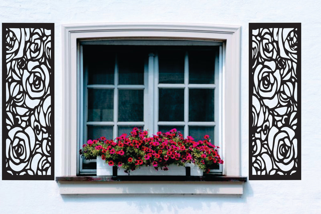 Decorative Flat Window Shutters Collection Premium Quality Metal Home Decor Black
