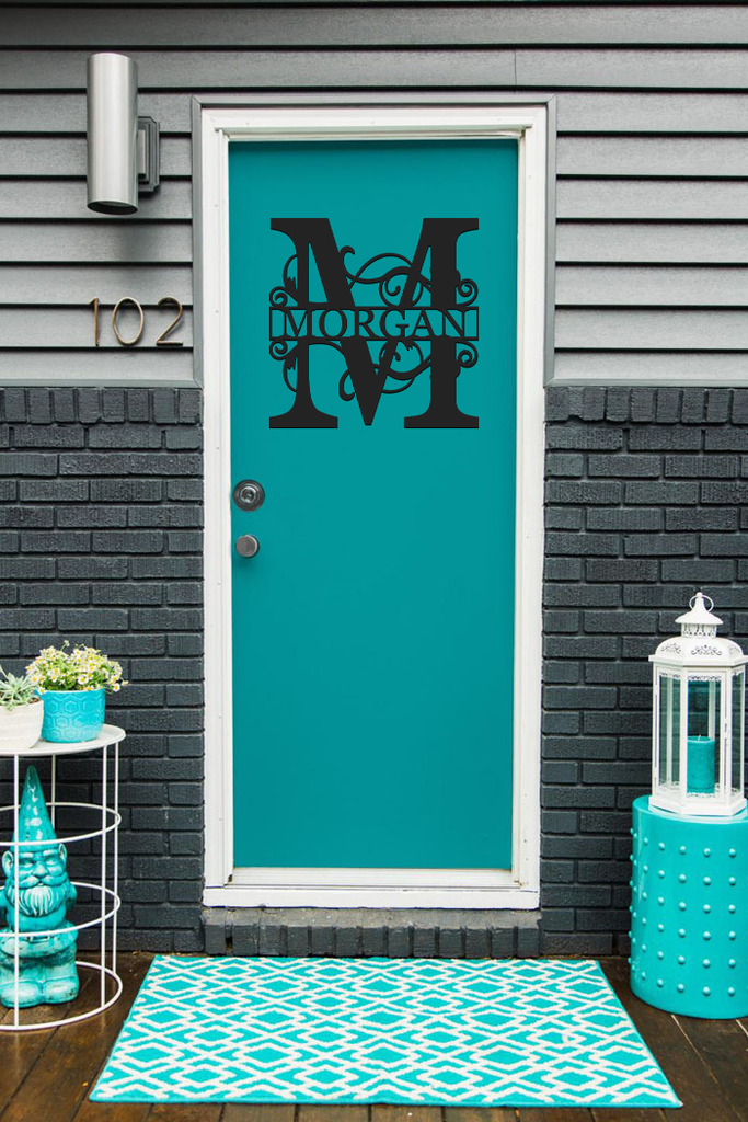 Unique Split Letter Monogram Customized Premium Quality Metal Monogram Sign Home Decor Hanging on Front Door