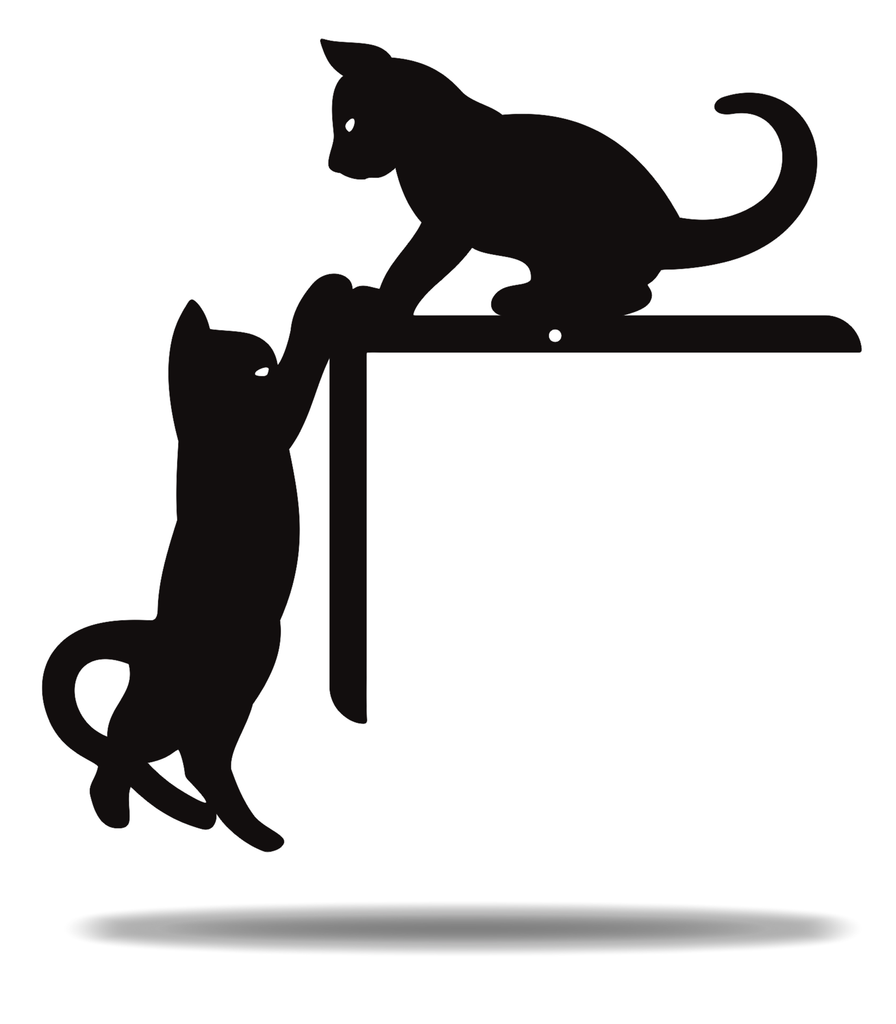 Cute Door Topper Kittens Playing Sign Premium Quality Metal Home Decor