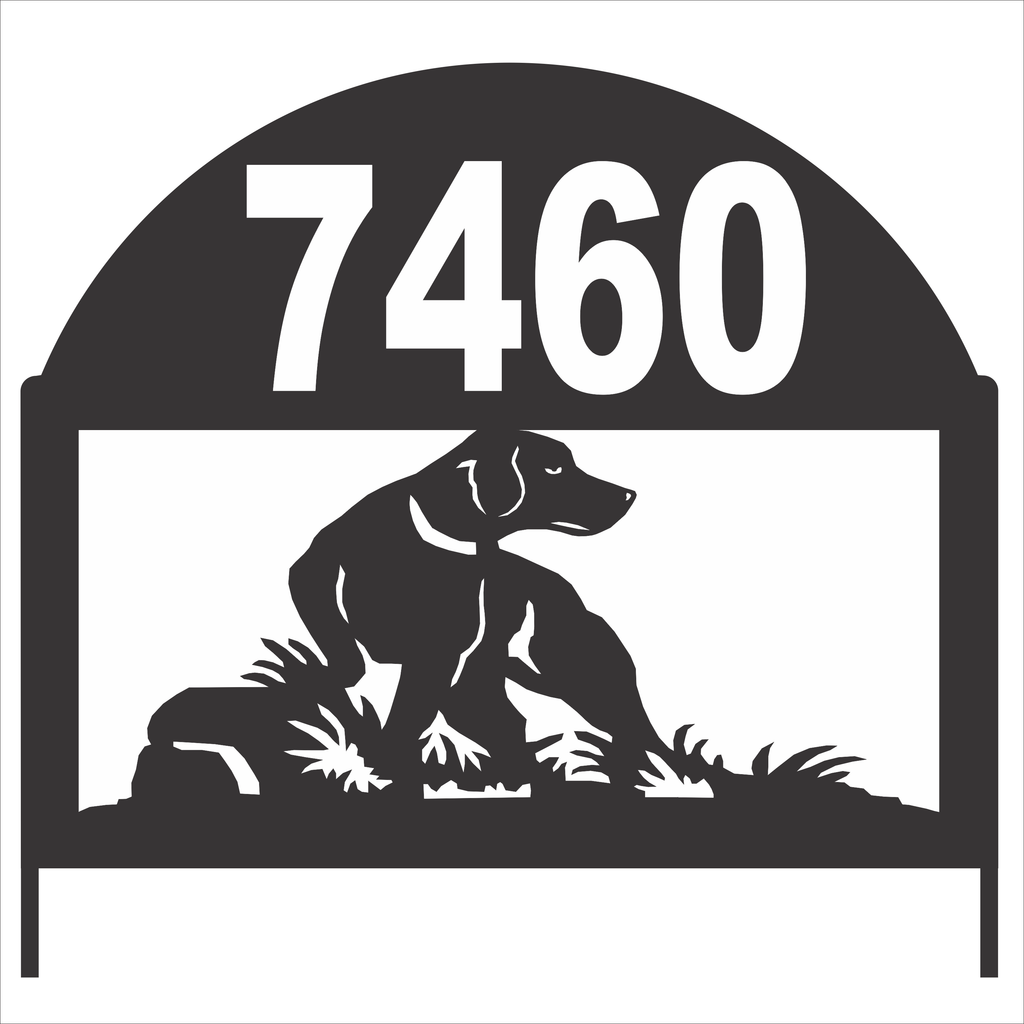 Personalize Address Yard Sign With a Lab Hunting Dog For Displaying House Numbers