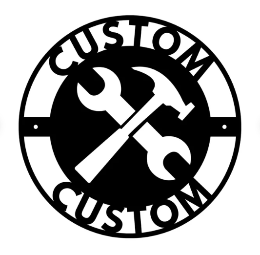 Customizable Personalized Tool Work Shop Letter Name Initials Monogram Sign Premium Quality Metal Monogram Home Decor Black