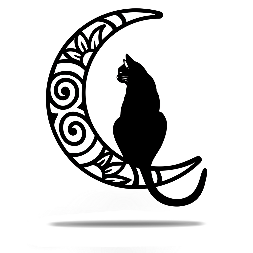 Cat sitting on the moon Sign Premium Quality Metal Sign