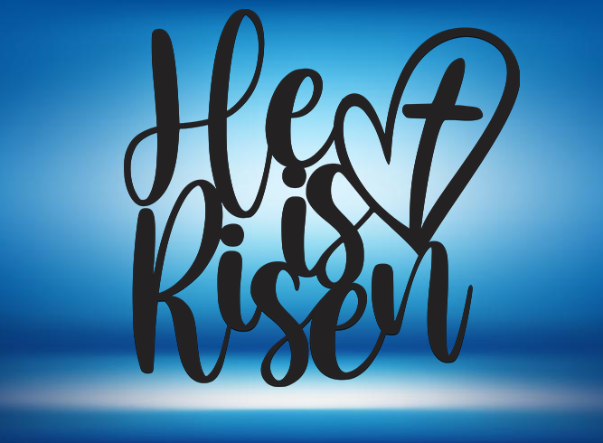 Christian He is Risen Religious Sign Premium Quality Metal Sign Home Decor Blue background