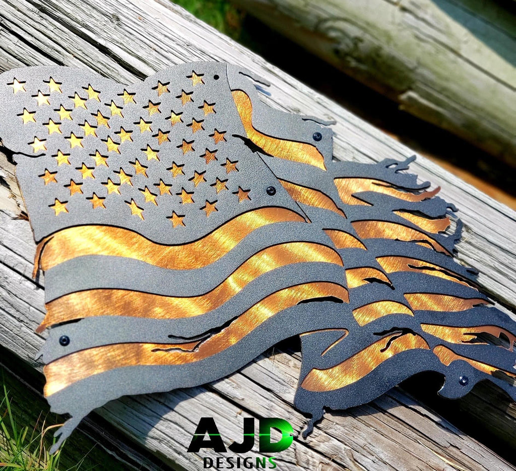 Patriotic American Solider Hero Flags Collection Signs Premium Quality Metal Home Decor Black