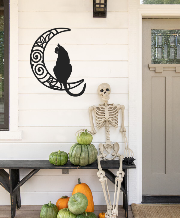 Spooky Scary Monster Halloween Collection Holiday Seasonal Signs Premium Quality Metal Home Decor Black