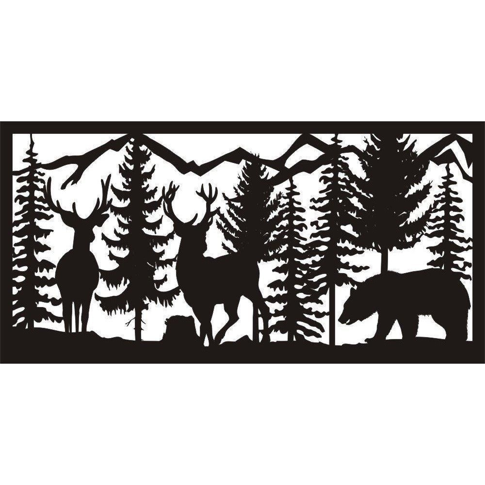 24 x 48 Two Bucks Bear Mountains - AJD Designs Homestore