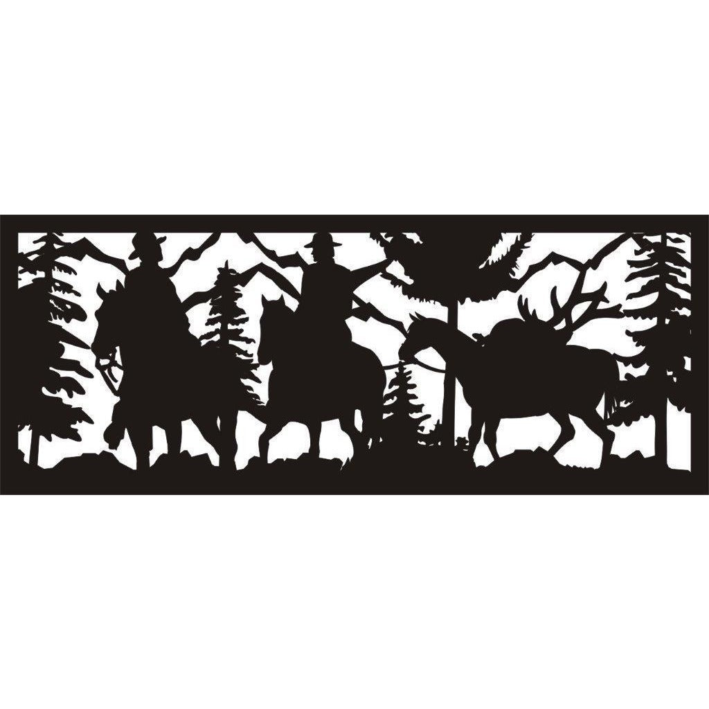 24 X 60 Two Hunters Packing Out An Elk From the Mountains - AJD Designs Homestore