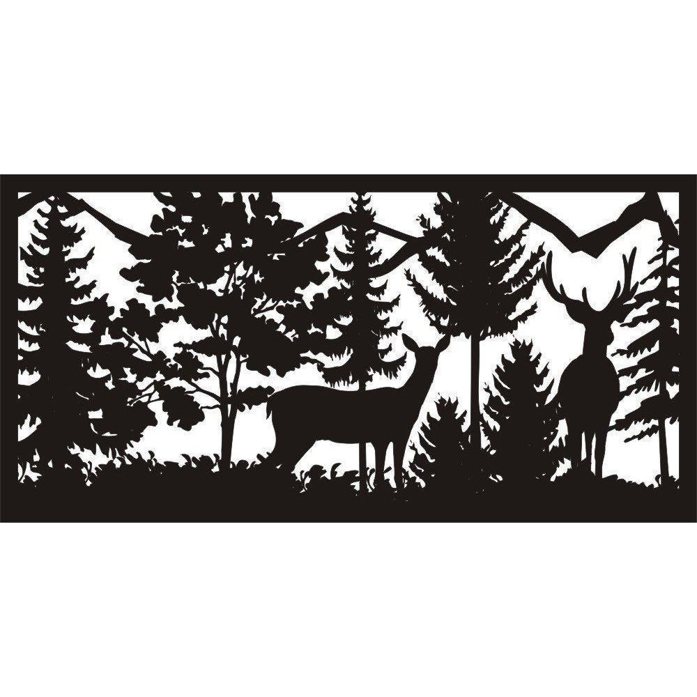 30 X 60 Doe Buck Trees Mountains - AJD Designs Homestore