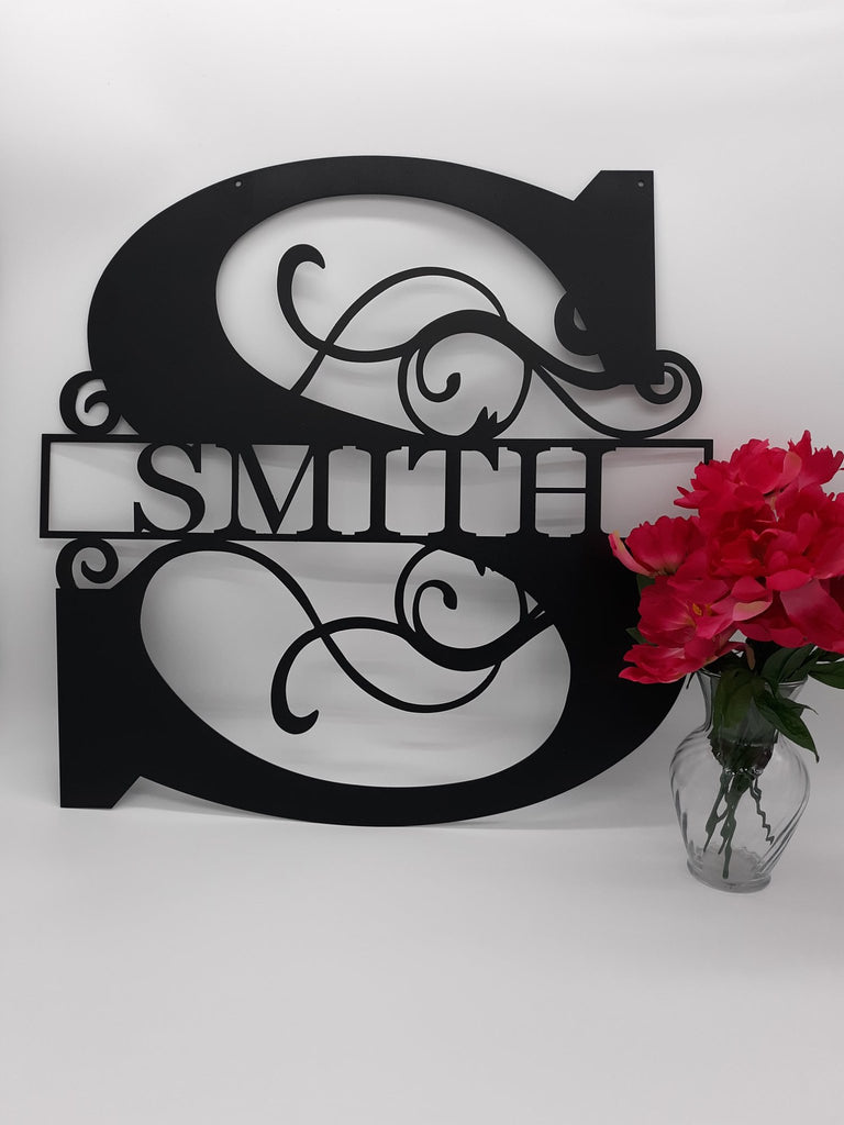 Unique Split Letter Monogram Customized Premium Quality Metal Monogram Sign Home Decor S Letter Set Preview near flowers
