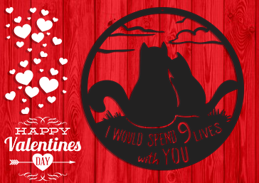 Cute Cat love saying Premium Quality Metal Sign Home Decor Red background