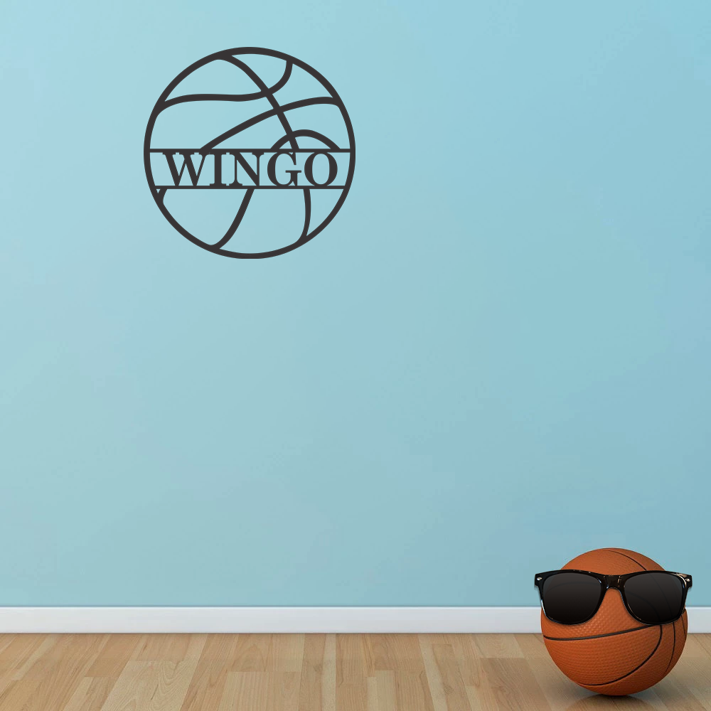 Customized Basketball Customized Monogram Sign Premium Quality Metal Monogram Sign Indoors on kids wall