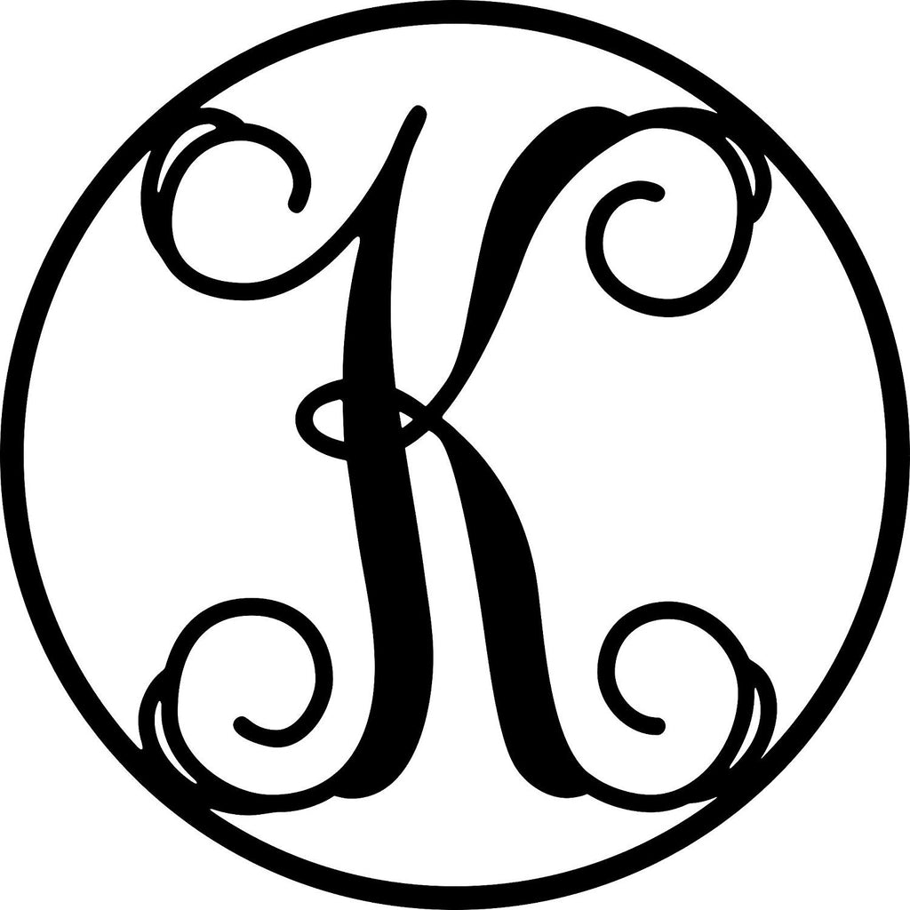 Custom Circle Letter Monogram Sign Premium Quality Metal Monogram Sign Home Decor Letter K
