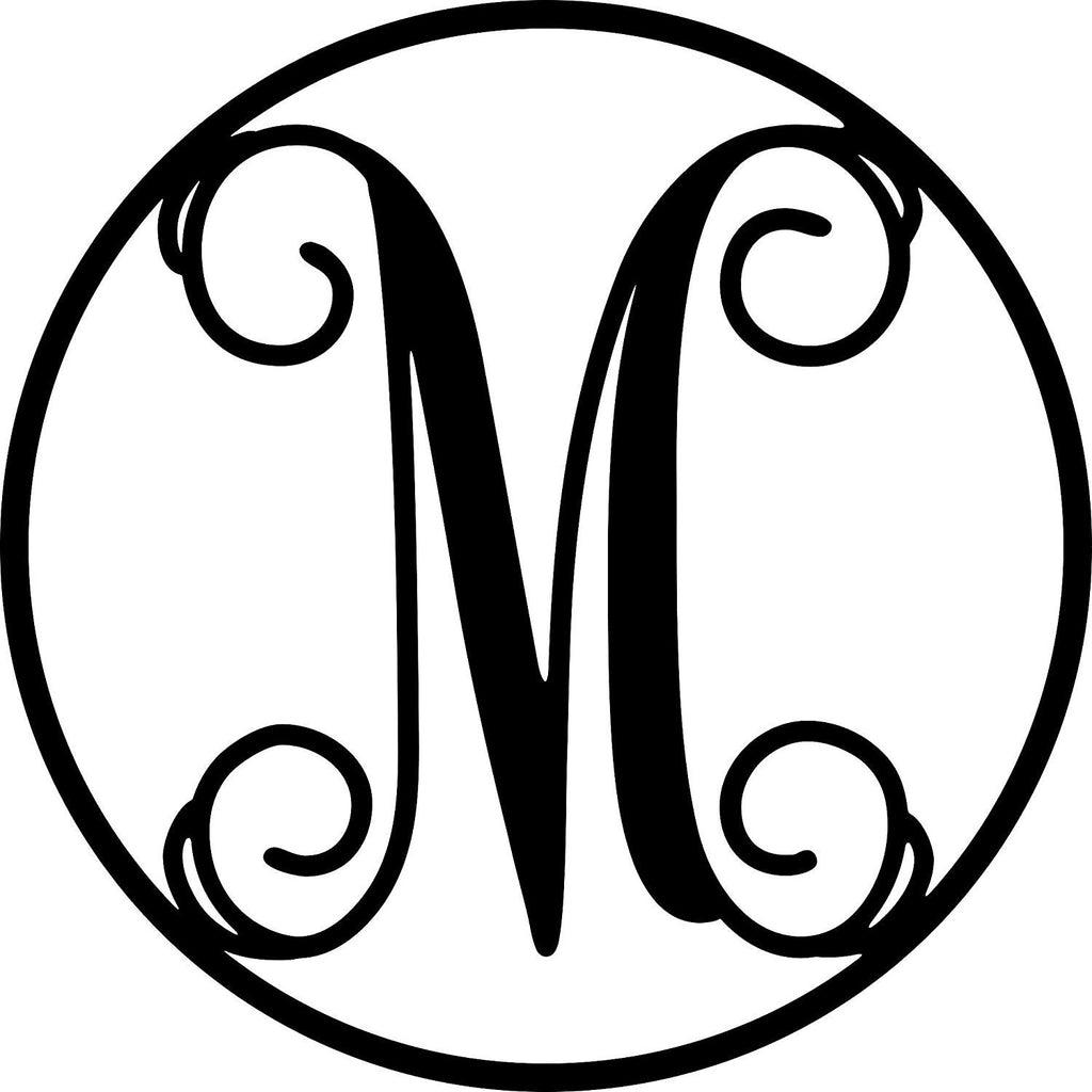 Custom Circle Letter Monogram Sign Premium Quality Metal Monogram Sign Home Decor Letter M