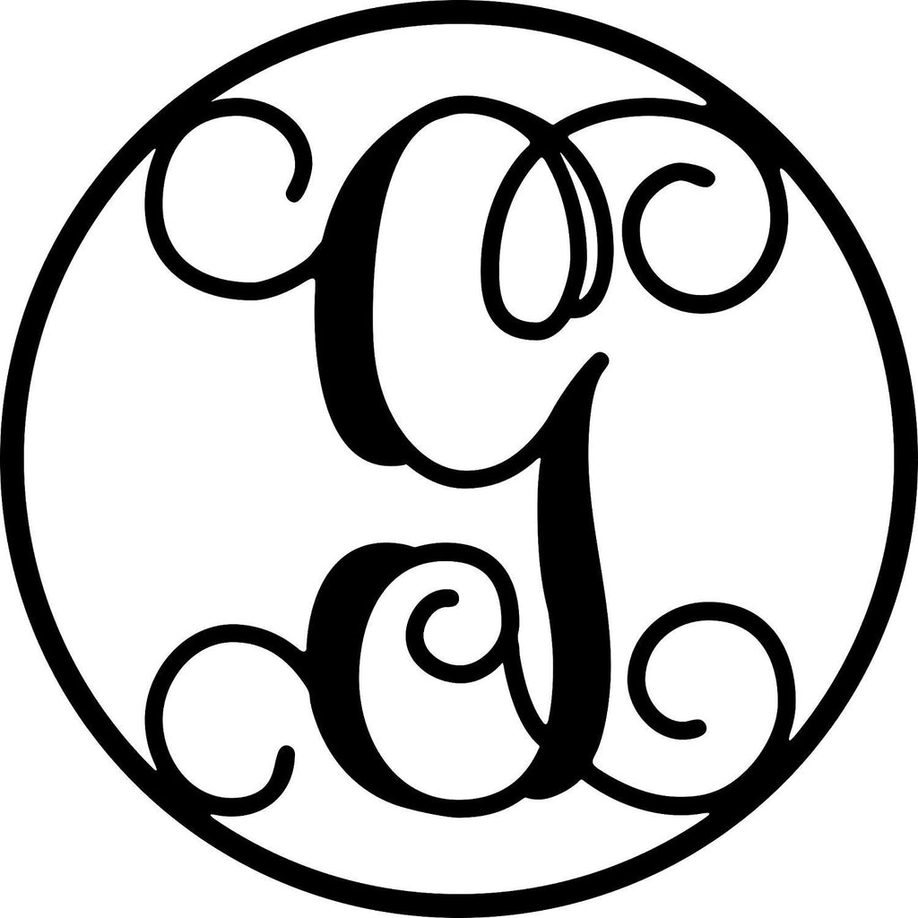 Custom Circle Letter Monogram Sign Premium Quality Metal Monogram Sign Home Decor Letter G