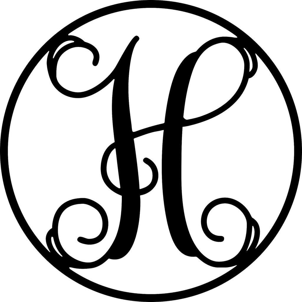 Custom Circle Letter Monogram Sign Premium Quality Metal Monogram Sign Home Decor Letter H