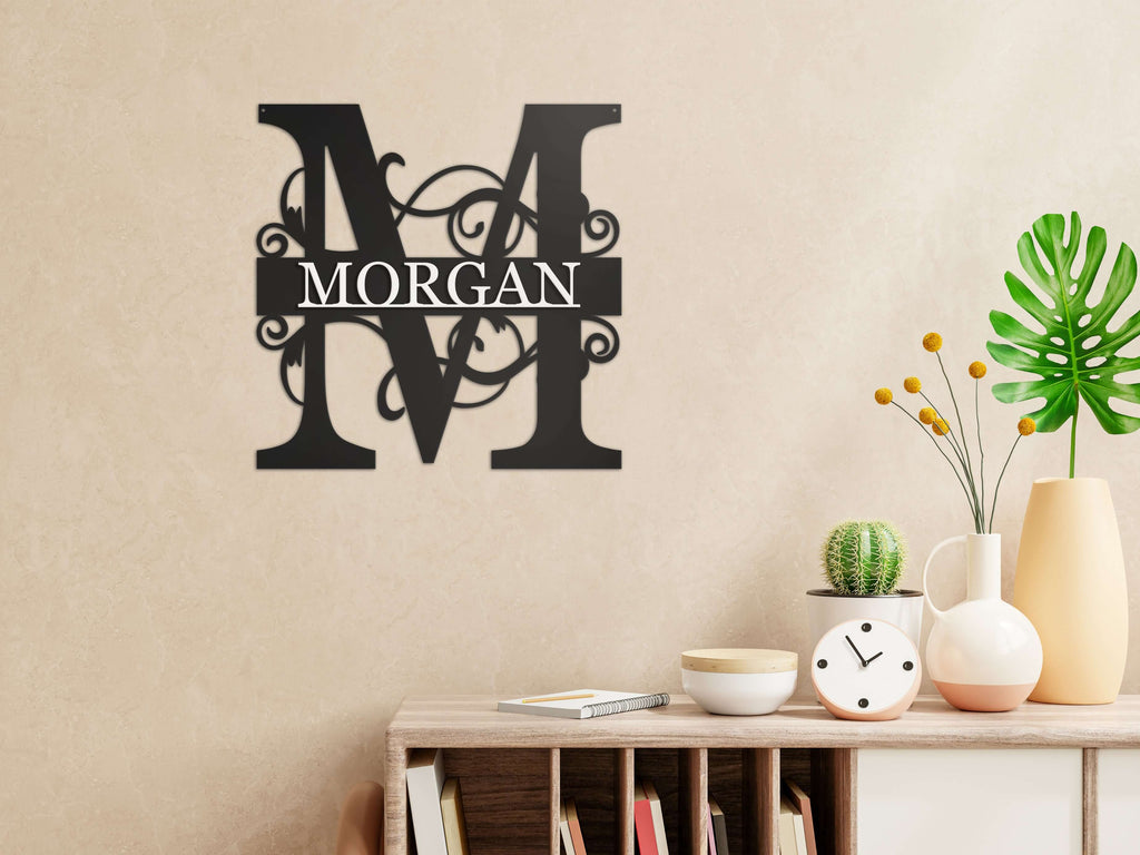 Unique Metal Customizable Monogram Sign With Plate Letters