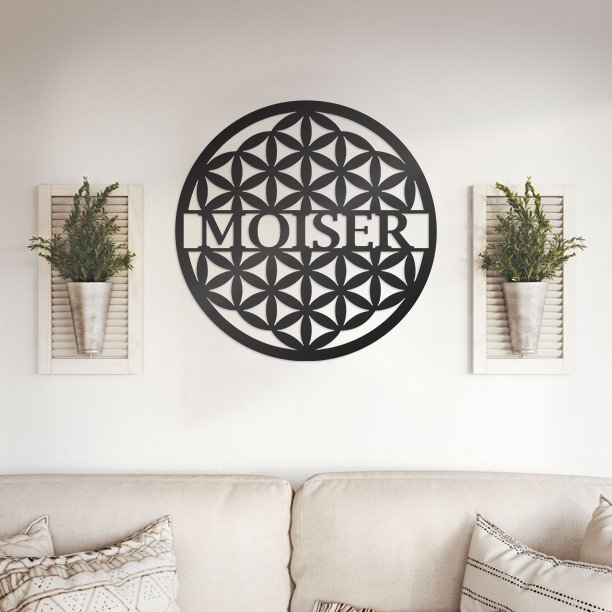 Customizable Flower of Life Monogram Sign Premium Quality Metal Monogram Home Decor Indoor on wall