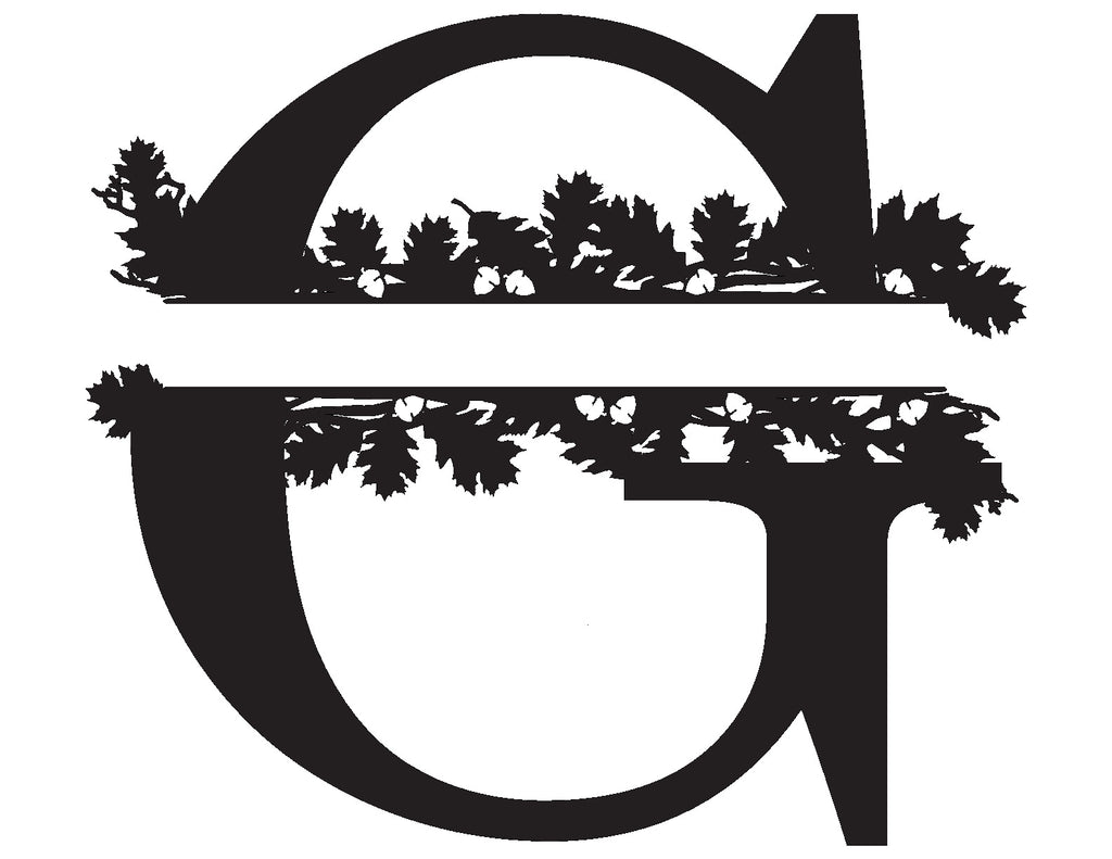 Customizable Split Letter Oak Wood Letter Name Initials Monogram Sign Premium Quality Metal Monogram Home Decor Letter G