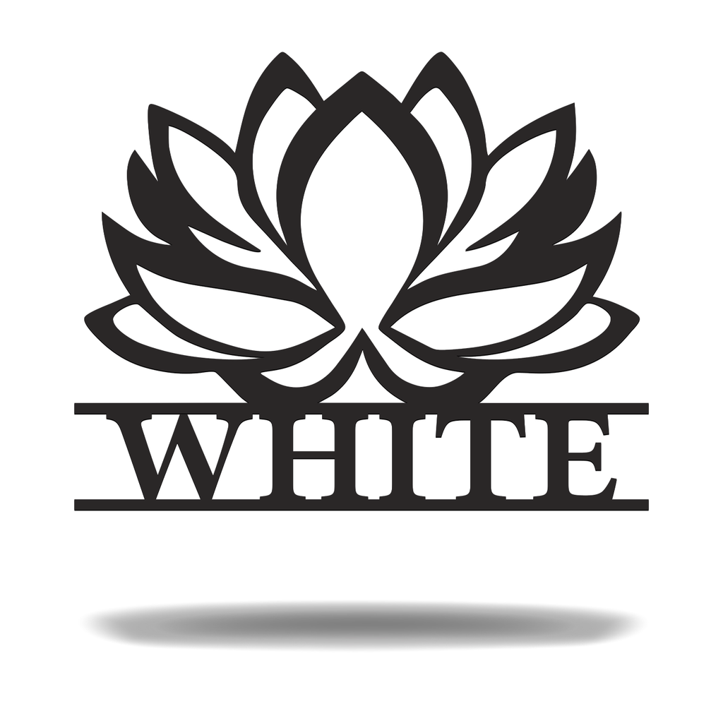 Customizable Unique Lotus Flower Letter Name Initials Monogram Sign Premium Quality Metal Monogram Home Decor