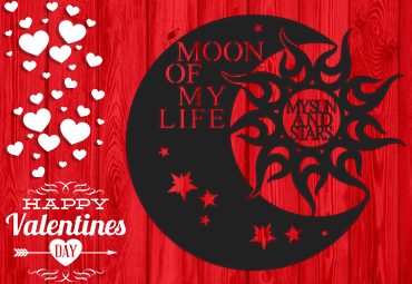 Unique moon of my life Cute Sign Premium Quality Metal Home Decor Red background