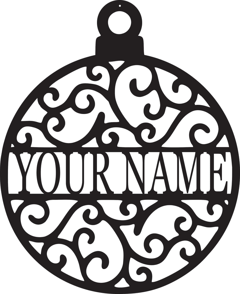 Customizable Ornament Christmas Tree Seasonal Holiday Name Initials Monogram Sign Premium Quality Metal Monogram Home Decor