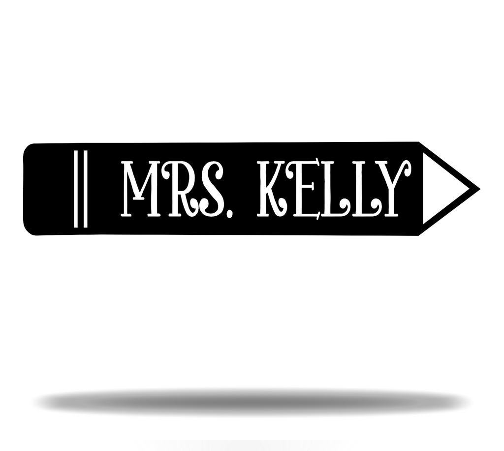 Customizable Pencil Teacher Student School Writing Letter Name Initials Monogram Sign Premium Quality Metal Monogram Home Decor