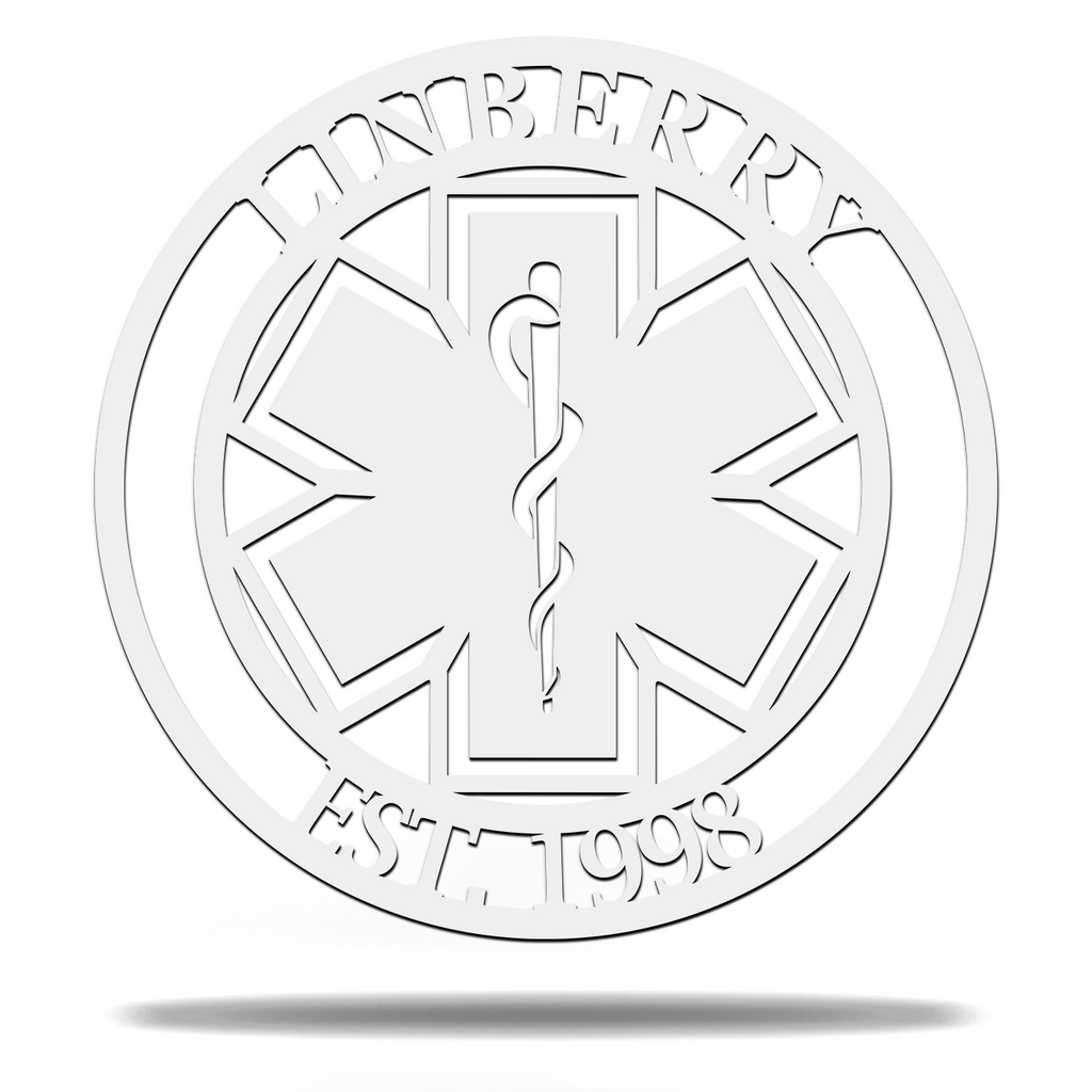 Customizable Paramedic EMS Medical Emergency Letter Name Initials Monogram Sign Premium Quality Metal Monogram Home Decor White