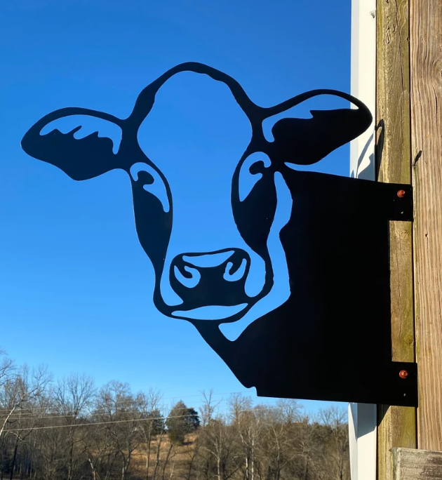 Peek-a-Boo Funny Cow Country Barn Farm Animal Sign Premium Quality Metal Sign Home Decor Outdoor on frame preview
