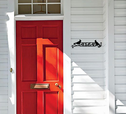 Cardinal Bird Address Customized Sign Premium Quality Metal Address Sign Hanging Outdoors near Front Door