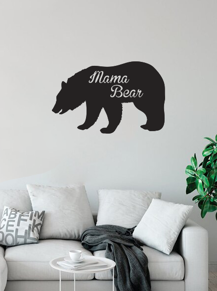 Mama Bear Animal protective Sign Premium Quality Metal Home Decor Black Hanging indoor on wall preview