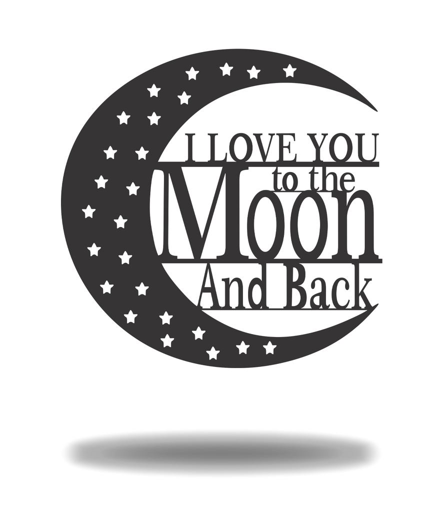 To the moon and back love couple valentine cute Sign Premium Quality Metal Sign Home Decor Black
