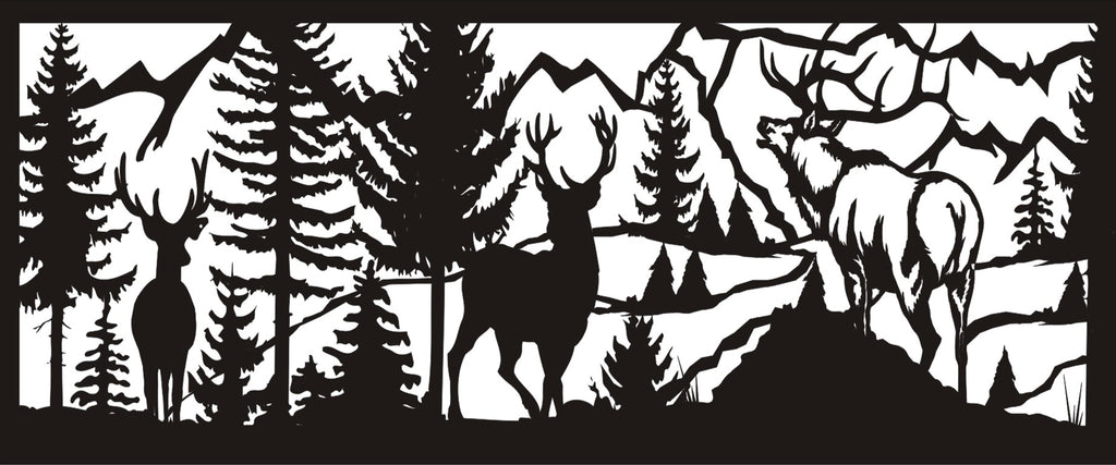 Elk Bucks near Mountain Premium Quality Metal Panel Home Decor
