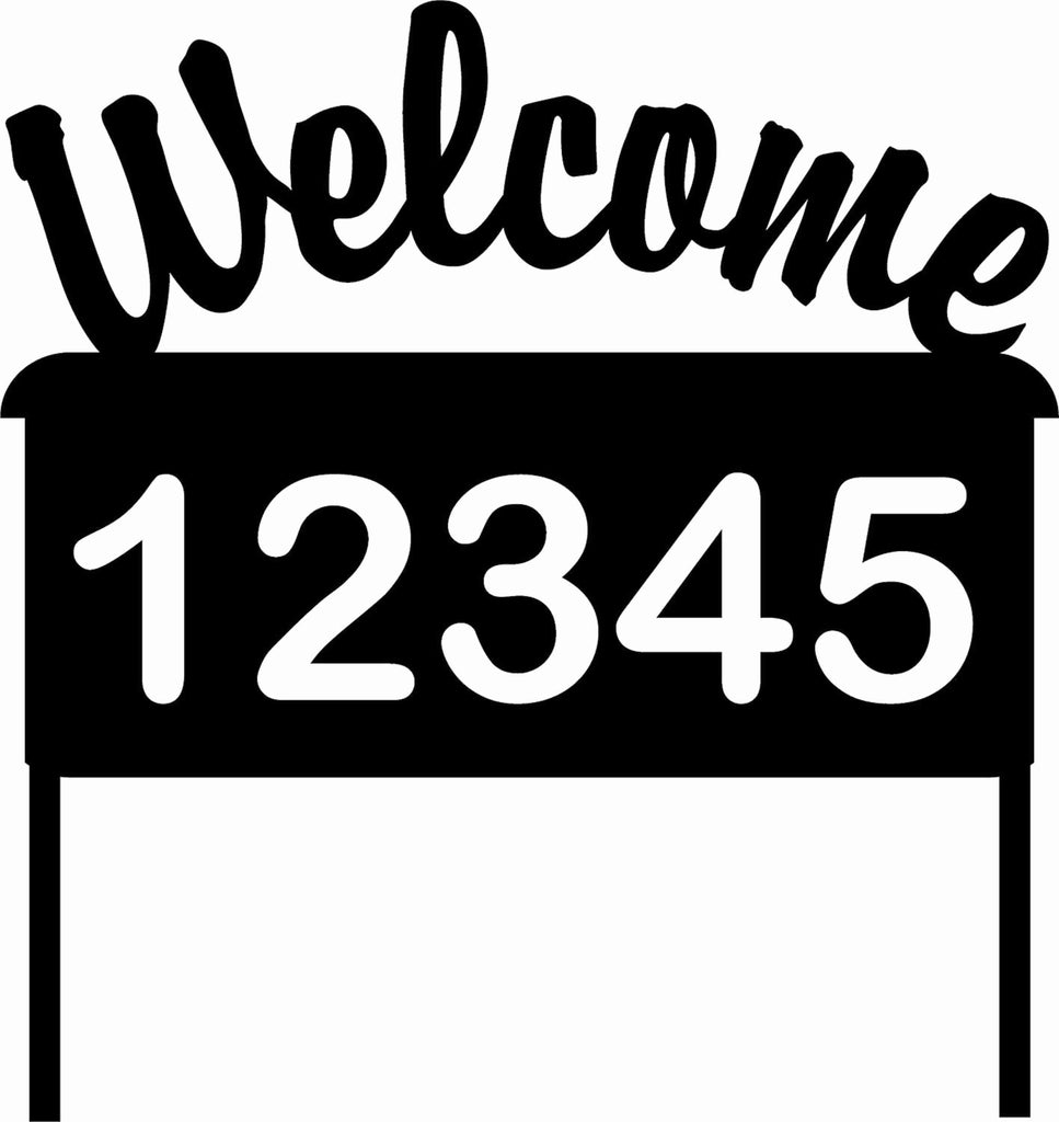 Reflective Address Sign "Welcome" Custom Address Yard Sign - AJD Designs Homestore