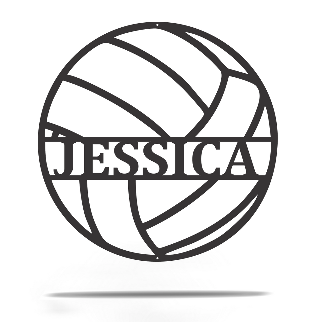 Customizable Volleyball Sport Letter Name Initials Monogram Sign Premium Quality Metal Monogram Home Decor Black