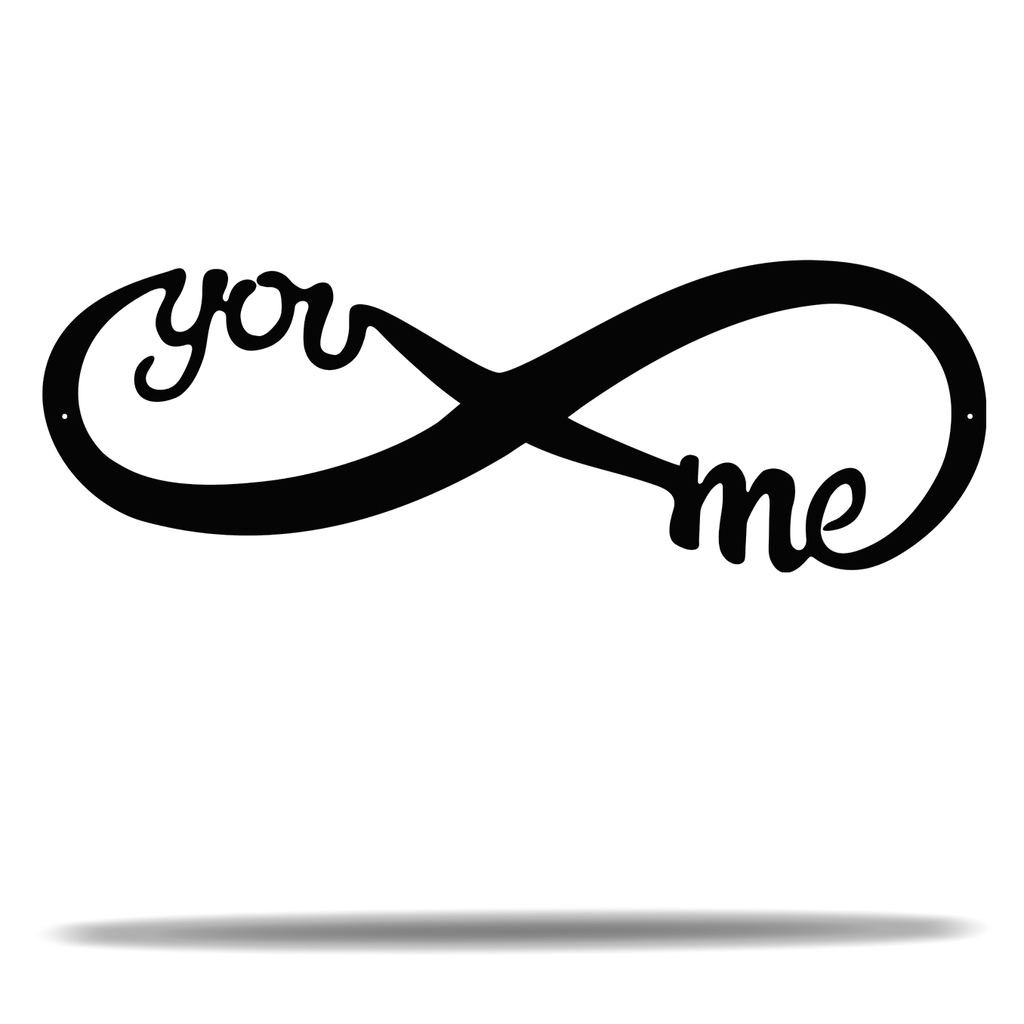 You and Me Infinity Couple Cute Valentines Sign Premium Quality Metal Home Decor Black