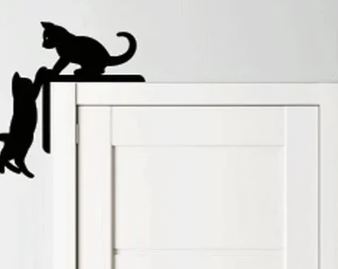 Cute Door Topper Kittens Playing Sign Premium Quality Metal Home Decor Preview