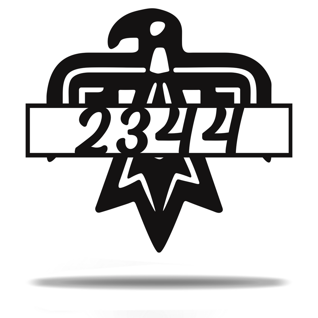 Customizable Address Eagle Hieroglyph Sign Premium Quality Metal Monogram Sign Home Decor