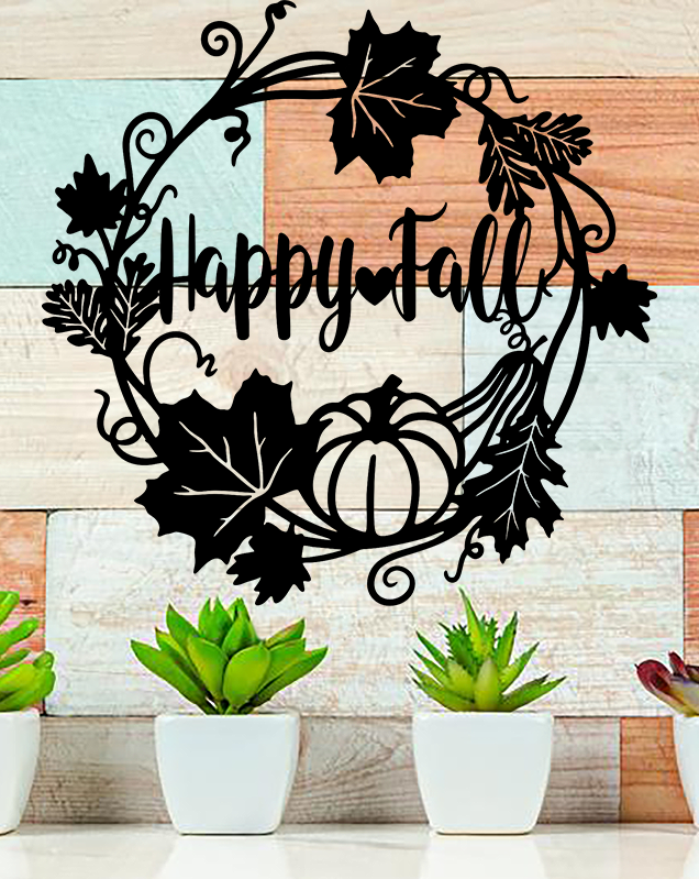 Happy Fall Seasonal Sign Premium Quality Metal Sign Home Decor Fall Background