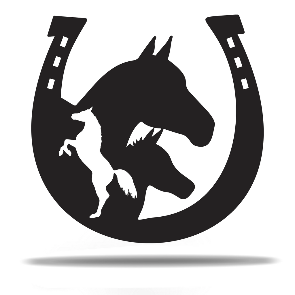 Horseshoe Farming Racer Rider Animal 3 horses Sign Premium Quality Metal Home Decor