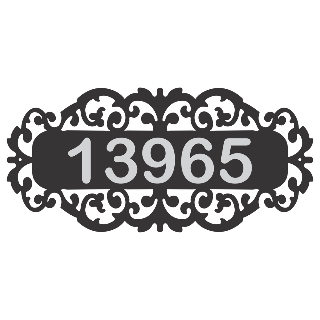 Personalize Fancy Address Wall Sign With Reflective Numbers
